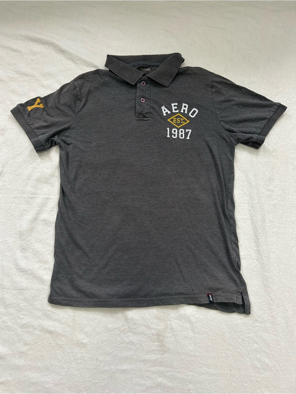 Aéropostale Aero 1987 Dark Gray Polo Shirt